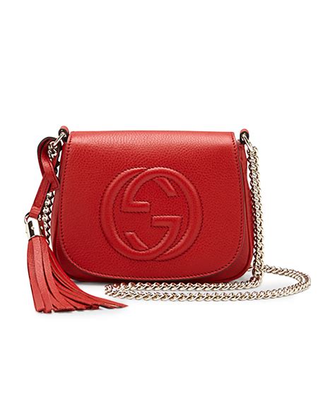 gucci women's gg soho chain crossbody bag red brand new|Gucci mini crossbody bag.